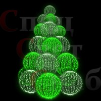 Большая светодиодная елка Зеленая 5м