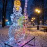 Световая фигура 3D "Снеговик с Контрабасом" высота 1.6м