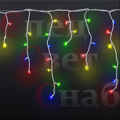 Уличная бахрома ЭКОНОМ 12 м мульти светлый шнур