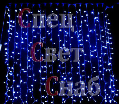 Светодиодный занавес 2 х 9 синий. Мерцание IP 65