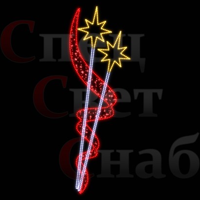 Светодиодная консоль "Фейерверк" 150х60 см золотые звезды